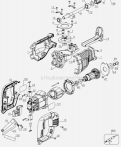 Page A Diagram and Parts List for PC75TRS Type 1 Porter Cable Reciprocating Saw